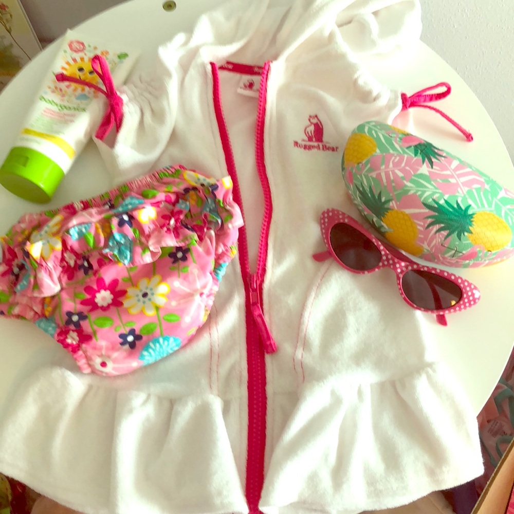 Infant Swim coverup and Swim Diaper combo